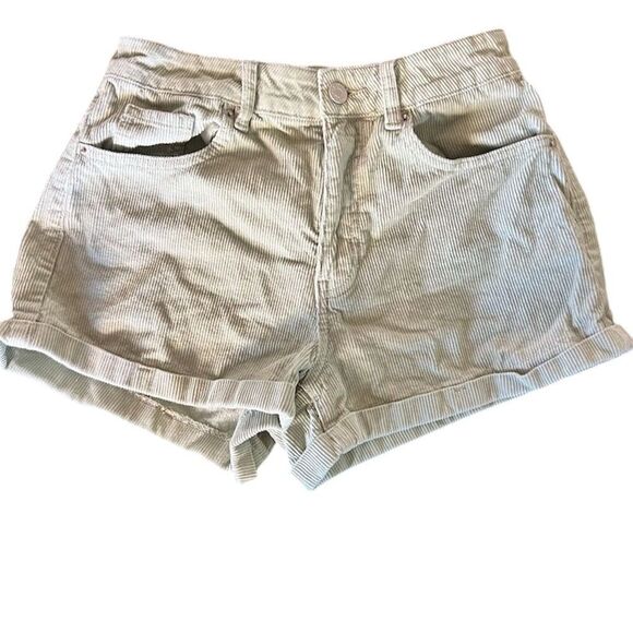 PacSun Women's High Waist Corduroy Mom Shorts Mint Green Size 26 - Picture 1 of 4